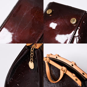 LOUIS VUITTON Blair MM Vernis M91690 Bordeaux Purple Made in France Good Condition Used 4a001162