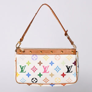 極美品 LOUIS VUITTON ルイヴィトン ポシェット アクセソワール アクセサリーポーチ M92649 モノグラム マルチカラー 村上隆 中古 4a001589