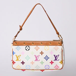 極美品 LOUIS VUITTON ルイヴィトン ポシェット アクセソワール アクセサリーポーチ M92649 モノグラム マルチカラー 村上隆 中古 4a001589