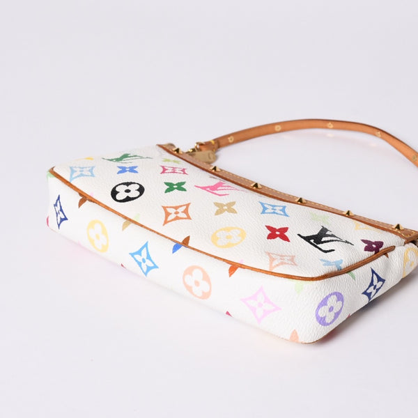 極美品 LOUIS VUITTON ルイヴィトン ポシェット アクセソワール アクセサリーポーチ M92649 モノグラム マルチカラー 村上隆 中古 4a001589