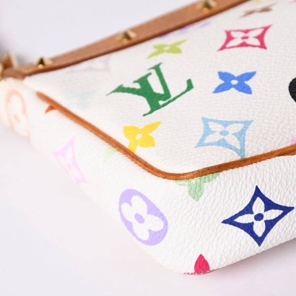 極美品 LOUIS VUITTON ルイヴィトン ポシェット アクセソワール アクセサリーポーチ M92649 モノグラム マルチカラー 村上隆 中古 4a001589