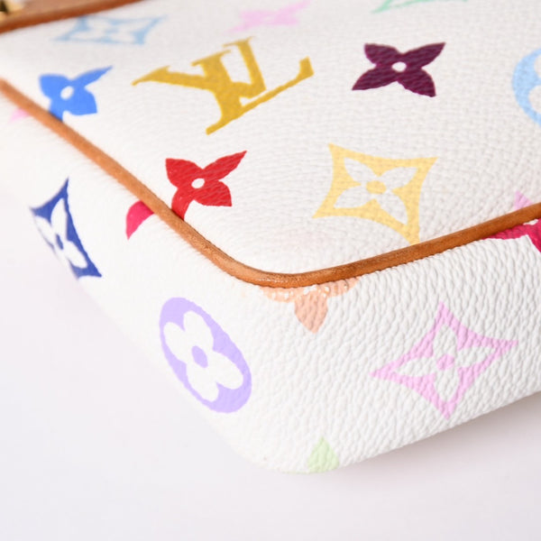 極美品 LOUIS VUITTON ルイヴィトン ポシェット アクセソワール アクセサリーポーチ M92649 モノグラム マルチカラー 村上隆 中古 4a001589