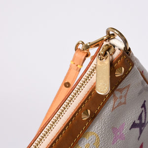 極美品 LOUIS VUITTON ルイヴィトン ポシェット アクセソワール アクセサリーポーチ M92649 モノグラム マルチカラー 村上隆 中古 4a001589