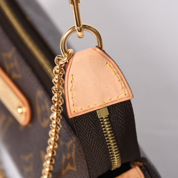 Like new LOUIS VUITTON Pochette Eva Monogram M95567 Brown Gold hardware Used 4a001176