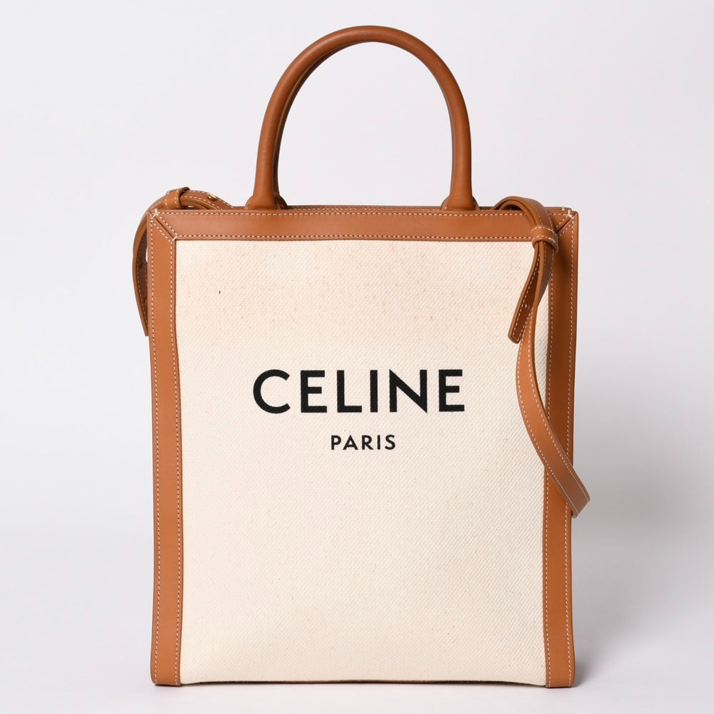 CELINE セリーヌ Vertical Cabas Small バーティカルカバトートバッグ 2way キャンバス 192082BNZ 美品 中古 4a001743