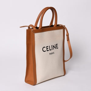 CELINE セリーヌ Vertical Cabas Small バーティカルカバトートバッグ 2way キャンバス 192082BNZ 美品 中古 4a001743