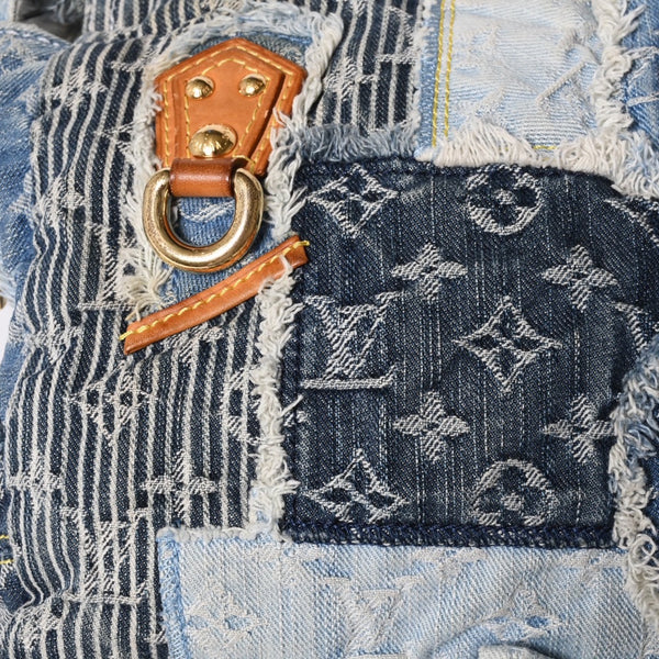 LOUIS VUITTON Patchwork Posty Messenger Bag M95374 Monogram Denim Blue Good Condition Used 4a001183