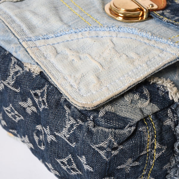 LOUIS VUITTON Patchwork Posty Messenger Bag M95374 Monogram Denim Blue Good Condition Used 4a001183