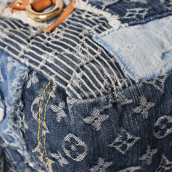 LOUIS VUITTON Patchwork Posty Messenger Bag M95374 Monogram Denim Blue Good Condition Used 4a001183