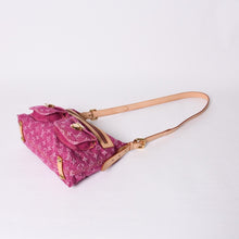 画像をギャラリービューアに読み込む, 新品同様 LOUIS VUITTON ルイヴィトン バギーPM ワンショルダーバッグ M95212 モノグラム デニム レザー ピンク 中古 4a001180