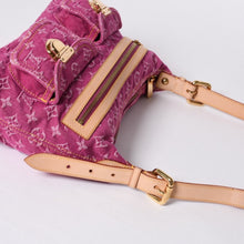 画像をギャラリービューアに読み込む, 新品同様 LOUIS VUITTON ルイヴィトン バギーPM ワンショルダーバッグ M95212 モノグラム デニム レザー ピンク 中古 4a001180