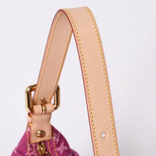 画像をギャラリービューアに読み込む, 新品同様 LOUIS VUITTON ルイヴィトン バギーPM ワンショルダーバッグ M95212 モノグラム デニム レザー ピンク 中古 4a001180