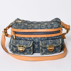 LOUIS VUITTON ルイヴィトン モノグラムデニム バギーPM ショルダーバッグ ワンショルダー M95049 インディゴブルー 美品 中古 4a001244