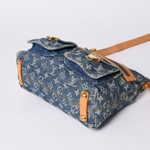 LOUIS VUITTON ルイヴィトン モノグラムデニム バギーPM ショルダーバッグ ワンショルダー M95049 インディゴブルー 美品 中古 4a001244