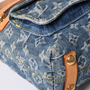 LOUIS VUITTON ルイヴィトン モノグラムデニム バギーPM ショルダーバッグ ワンショルダー M95049 インディゴブルー 美品 中古 4a001244