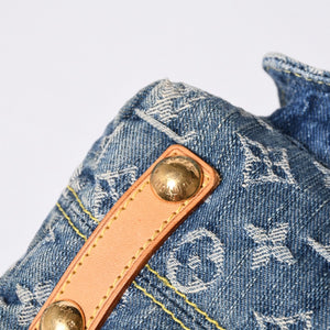 LOUIS VUITTON ルイヴィトン モノグラムデニム バギーPM ショルダーバッグ ワンショルダー M95049 インディゴブルー 美品 中古 4a001244