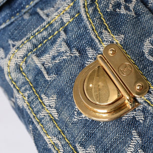 LOUIS VUITTON ルイヴィトン モノグラムデニム バギーPM ショルダーバッグ ワンショルダー M95049 インディゴブルー 美品 中古 4a001244