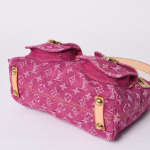 画像をギャラリービューアに読み込む, 新品同様 LOUIS VUITTON ルイヴィトン バギーPM ワンショルダーバッグ M95212 モノグラム デニム レザー ピンク 中古 4a001180