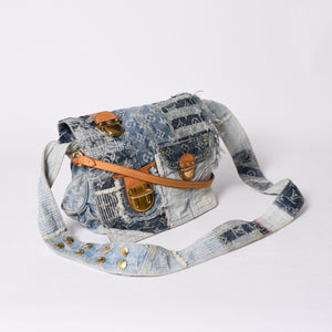 LOUIS VUITTON Patchwork Posty Messenger Bag M95374 Monogram Denim Blue Good Condition Used 4a001183