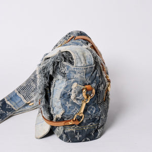 LOUIS VUITTON Patchwork Posty Messenger Bag M95374 Monogram Denim Blue Good Condition Used 4a001183