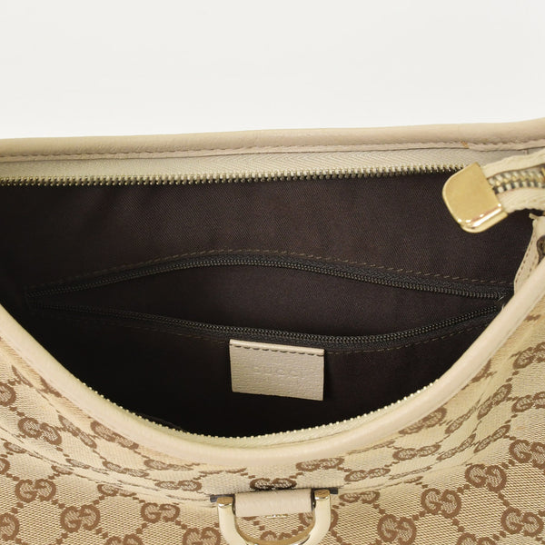 GUCCI グッチ アビー ワンショルダーバッグ GGキャンバス 130738 213048 ベージュ アイボリー ゴールド金具 美品 中古 4a001182
