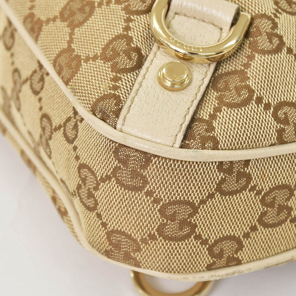 GUCCI グッチ アビー ワンショルダーバッグ GGキャンバス 130738 213048 ベージュ アイボリー ゴールド金具 美品 中古 4a001182