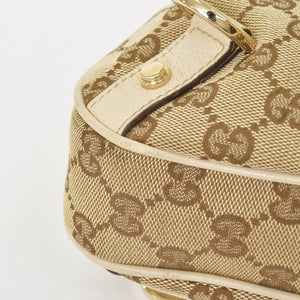 GUCCI グッチ アビー ワンショルダーバッグ GGキャンバス 130738 213048 ベージュ アイボリー ゴールド金具 美品 中古 4a001182