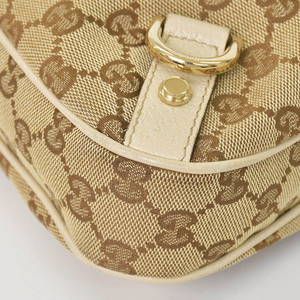 GUCCI グッチ アビー ワンショルダーバッグ GGキャンバス 130738 213048 ベージュ アイボリー ゴールド金具 美品 中古 4a001182