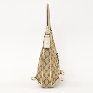 GUCCI グッチ アビー ワンショルダーバッグ GGキャンバス 130738 213048 ベージュ アイボリー ゴールド金具 美品 中古 4a001182