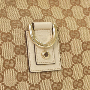 GUCCI グッチ アビー ワンショルダーバッグ GGキャンバス 130738 213048 ベージュ アイボリー ゴールド金具 美品 中古 4a001182