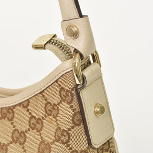 GUCCI グッチ アビー ワンショルダーバッグ GGキャンバス 130738 213048 ベージュ アイボリー ゴールド金具 美品 中古 4a001182