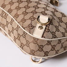 画像をギャラリービューアに読み込む, GUCCI グッチ アビー ワンショルダーバッグ GGキャンバス 130738 214397 ベージュ アイボリー ゴールド金具 美品 中古4a001185