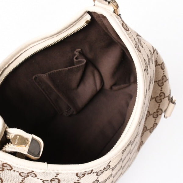 GUCCI グッチ アビー ワンショルダーバッグ GGキャンバス 130738 214397 ベージュ アイボリー ゴールド金具 美品 中古4a001185