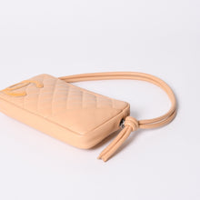 画像をギャラリービューアに読み込む, 極美品 CHANEL シャネル CANBON カンボンライン ワンショルダーバッグ 10番台 ココマーク カーフスキン ベージュ シルバー金具 中古 4a001690