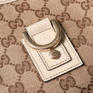 GUCCI グッチ アビー ワンショルダーバッグ GGキャンバス 130738 214397 ベージュ アイボリー ゴールド金具 美品 中古4a001185