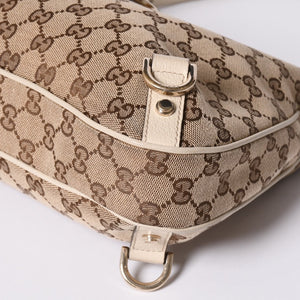 GUCCI グッチ アビー ワンショルダーバッグ GGキャンバス 130738 214397 ベージュ アイボリー ゴールド金具 美品 中古4a001185