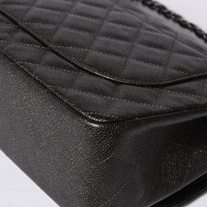 新品未使用 CHANEL シャネル デカマトラッセ30 Wフラップ Wチェーンショルダーバッグ A58600 24番台 ココマーク キャビアスキン 中古 4a001274