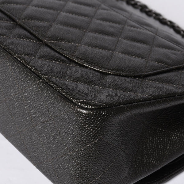 新品未使用 CHANEL シャネル デカマトラッセ30 Wフラップ Wチェーンショルダーバッグ A58600 24番台 ココマーク キャビアスキン 中古 4a001274