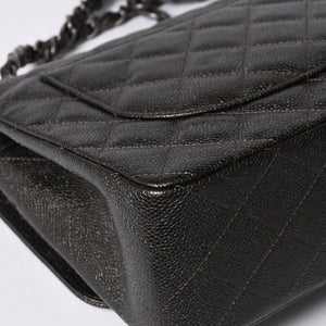 新品未使用 CHANEL シャネル デカマトラッセ30 Wフラップ Wチェーンショルダーバッグ A58600 24番台 ココマーク キャビアスキン 中古 4a001274