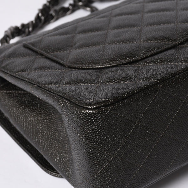 新品未使用 CHANEL シャネル デカマトラッセ30 Wフラップ Wチェーンショルダーバッグ A58600 24番台 ココマーク キャビアスキン 中古 4a001274