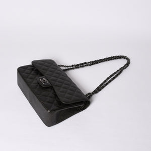 新品未使用 CHANEL シャネル デカマトラッセ30 Wフラップ Wチェーンショルダーバッグ A58600 24番台 ココマーク キャビアスキン 中古 4a001274