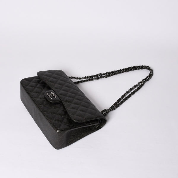 新品未使用 CHANEL シャネル デカマトラッセ30 Wフラップ Wチェーンショルダーバッグ A58600 24番台 ココマーク キャビアスキン 中古 4a001274