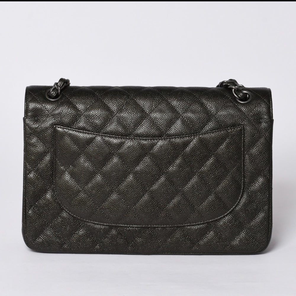 新品未使用 CHANEL シャネル デカマトラッセ30 Wフラップ Wチェーンショルダーバッグ A58600 24番台 ココマーク キャビアスキン 中古 4a001274