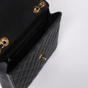 CHANEL CHANEL Deca Matelasse 30 S Flap W Chain Shoulder Bag A11869 No. 6 Coco Mark Caviar Skin Good Condition Used 4a001188