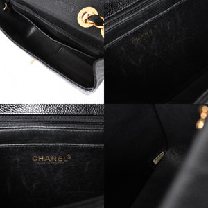 CHANEL CHANEL Deca Matelasse 30 S Flap W Chain Shoulder Bag A11869 No. 6 Coco Mark Caviar Skin Good Condition Used 4a001188