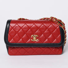画像をギャラリービューアに読み込む, CHANEL シャネル マトラッセ23 Sフラップ Sチェーンショルダーバッグ 14番台 ココマーク ラムスキン レッド ネイビー 美品 中古 4a001170