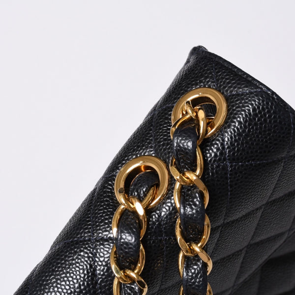 CHANEL CHANEL Deca Matelasse 30 S Flap W Chain Shoulder Bag A11869 No. 6 Coco Mark Caviar Skin Good Condition Used 4a001188