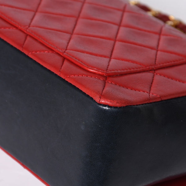CHANEL シャネル マトラッセ23 Sフラップ Sチェーンショルダーバッグ 14番台 ココマーク ラムスキン レッド ネイビー 美品 中古 4a001170