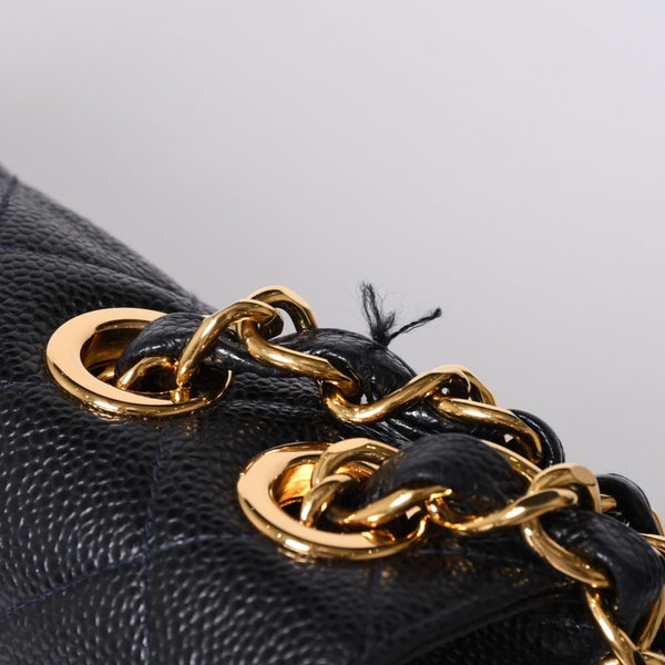 CHANEL CHANEL Deca Matelasse 30 S Flap W Chain Shoulder Bag A11869 No. 6 Coco Mark Caviar Skin Good Condition Used 4a001188