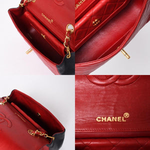 CHANEL シャネル マトラッセ23 Sフラップ Sチェーンショルダーバッグ 14番台 ココマーク ラムスキン レッド ネイビー 美品 中古 4a001170